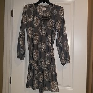 Charcoal grey medallion shirt dress